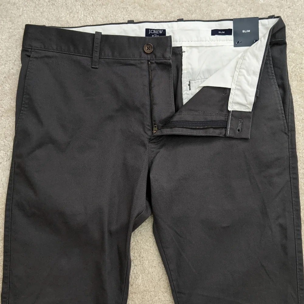 NWT J.Crew Factory gray slim pants 33W x 34L